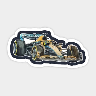 Racing Car in watercolours pattern illustration, Formula 1 watercolours Sticker